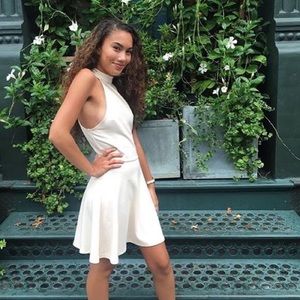 American Apparel cream skater dress